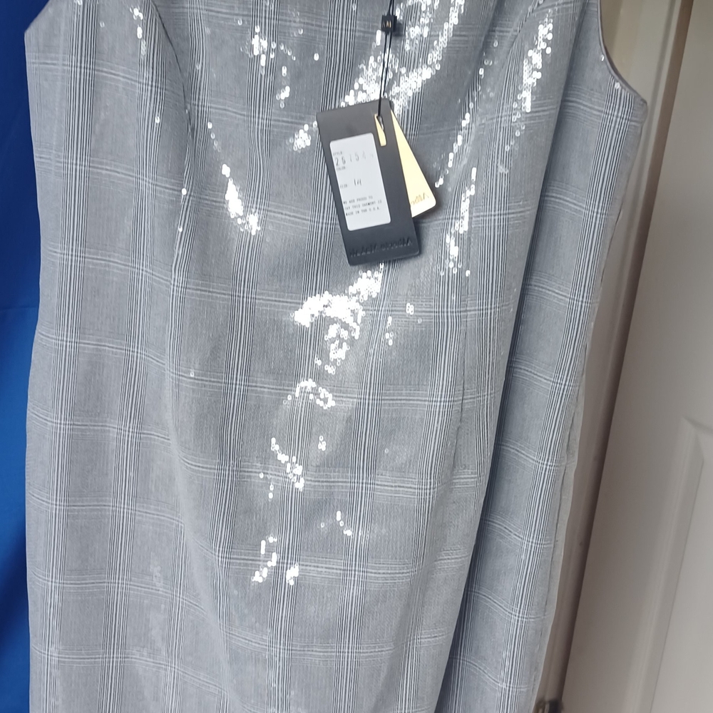 Alberto Makali White Sequin Sheath Mini Dress